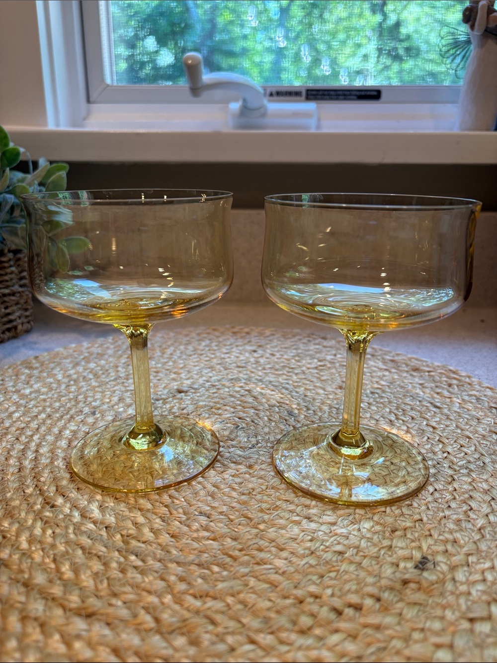 (2) Vintage Lenox Gold Mist Yellow Champagne Glass/Tall Sherbet